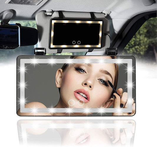 Car LED Makeup Spiegel (draadloos) – Stralend Mooi, Waar Je Ook Bent!